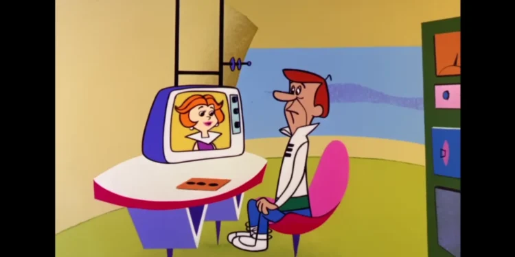 Cartoon predictions - The Jetsons: George Jetson virtually communicating with Jane Jetson