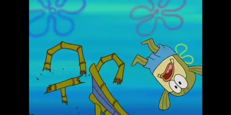 SpongeBob SquarePants: A slide from Krabby Land breaking apart