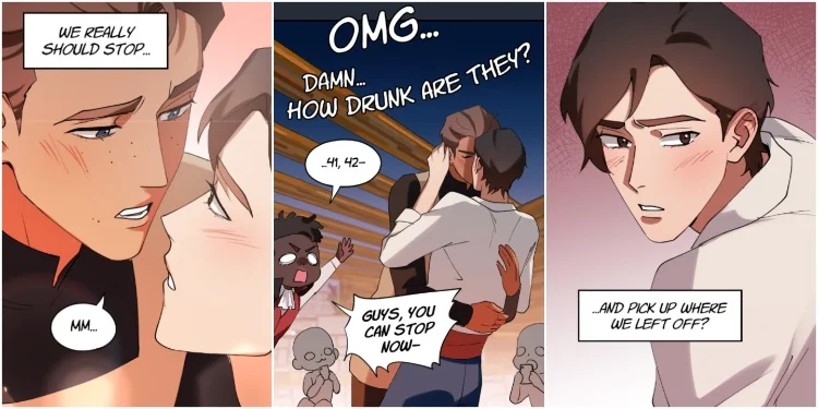 Kieran and Mason Kiss at the Halloween Party in Love Bites Chapter 26